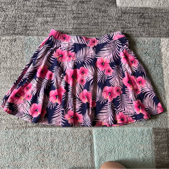 Women’s PINK Victoria's Secret Medium Blue Purple Floral Stretch Mini Skirt NWT - Picture 2 of 6